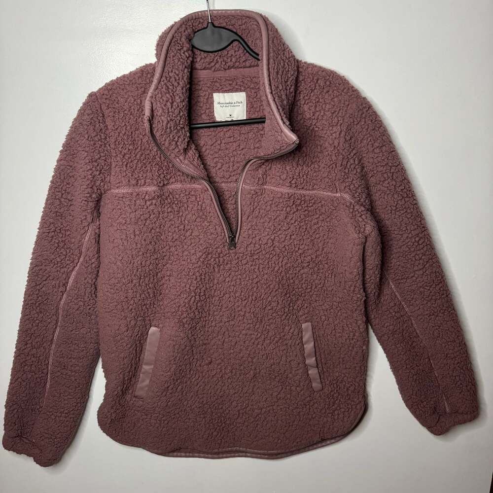 Abercrombie & Fitch Soft A&F Sherpa Fleece 1/4 Zip Pullover Womens Small S